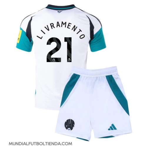 Camiseta Newcastle United Tino Livramento #21 Tercera Equipación Replica 2024-25 para niños mangas cortas (+ Pantalones cortos)